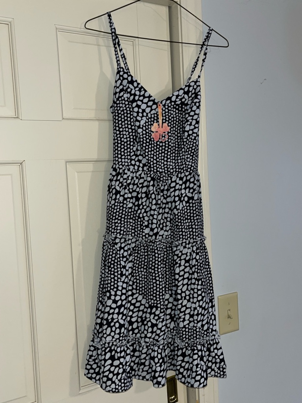 Fancyinn Black and White Polka Dot Midi Dress